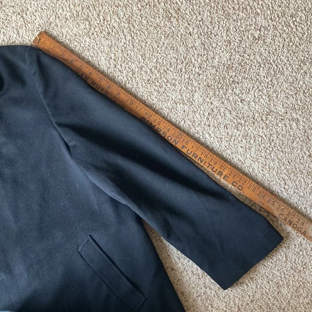 John W Nordstrom Black Loro Piana Storm System Wool 3/4 Top Coat Car Coat 46 XL